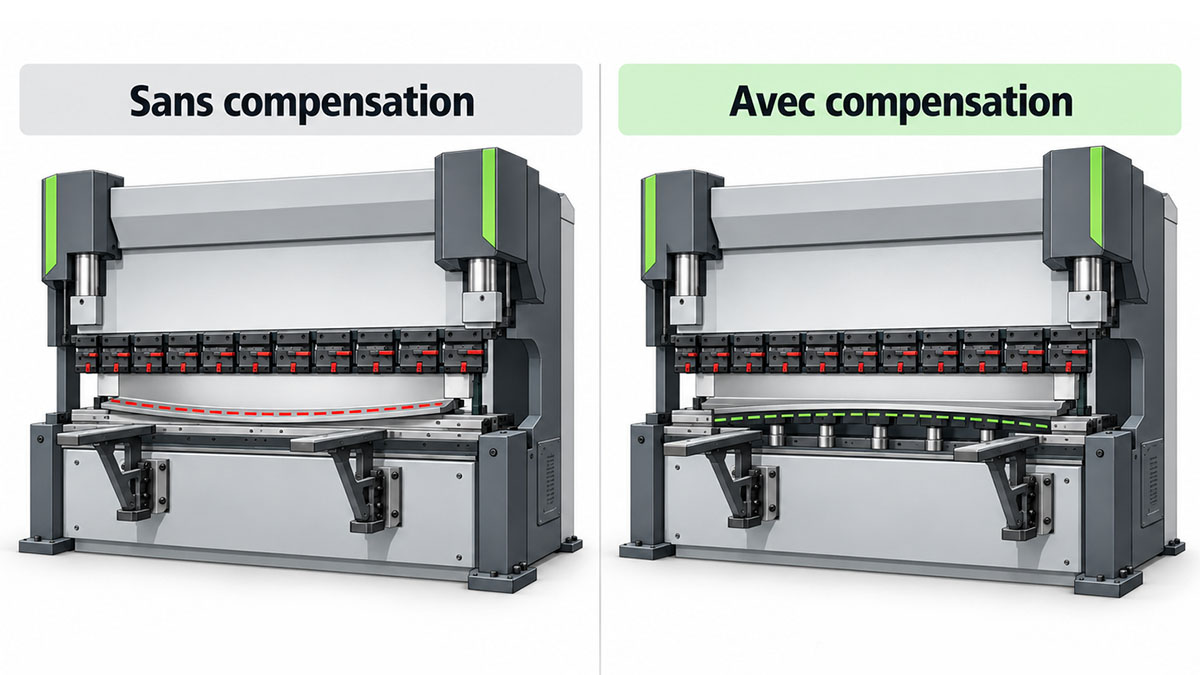 schema compensation presse plieuse